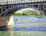 Gustave Caillebotte Canvas Paintings - The Argenteuil Bridge and the Seine